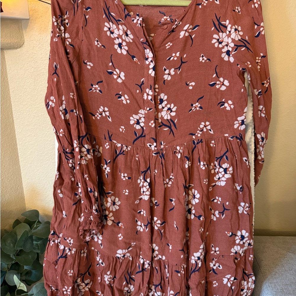 White Crow Floral Rust Dress
